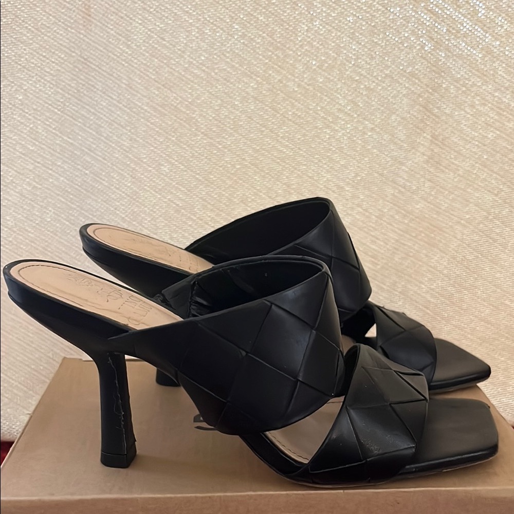Elegant Black Heeled Mules